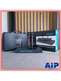 E3 ER-3000 ไมค์ลอยUHF ปรับความถี่ ไมค์ลอยถือไร้สาย ไมโครโฟนไร้สาย ย่าน UHF มีกล่องเก็บไมค์แถมมาในชุด ไมค์ลอยถือคู่ E3 รุ่น ER 3000 ER3000เอไอ-ไพศาล
