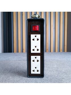 SOKAWA บล็อคยาง2x6+ปลั๊กกราวด์คู่x2 S-260 สีน้ำตาล มีสวิตช์ มาตราฐาน มอก. บล็อคยางพร้อมปลั๊กกราวด์ บล็อคยาง4ช่อง เอไอ-ไพศาล