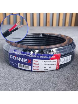ขด15เมตร CONNEX EVO-215 สายลำโพง ทองแดงแท้ 2x1.5mm สายสีดำ สายลำโพงกลางแจ้ง EVO215 EVO 215 สายลำโพง2คอร์ เอไอ-ไพศาล