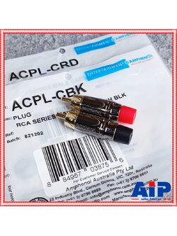 1คู่ ปลั๊ก RCA AMPHENOL ACPL-CBK สีCHROME คาดดำ + คาดแดง ปลั๊กอาร์ซีเอ P.RCAตัวผู้ แจ็คAVตัวผู้ เอไอ-ไพศาล