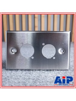 แผ่นสแตนเลส 2รู XLR SWP561-0-2-CG แผ่นเพลท เจาะรู งานติดตั้ง เครื่องเสียง ไมค์ สัญญาณ เสียง เอไอ-ไพศาล