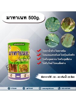 มาทาเนท 500g.แมนโคเซบ+ไทโอฟาเนท-เมทิล กำจัดเชื้อรา โรคแอนแทรคโนส โรคราน้ำค้าง โรคใบจุดตากบ โรคพืช เชื้อรา พริกเน่า
