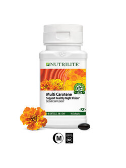Nutrilite Multi Carotene บรรจุ 90 เม็ดด้วยส่วนผสมทางธรรมชาติ วิตามินและไฟโตนิวเทรียนส์ (Carotene, lutein, and zeaxanthin)