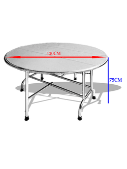 โต๊ะกลมสเตนเลส - พับหน้า 3 ตอน