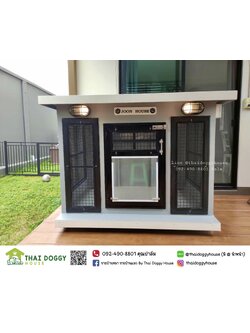 บ้านหมา บ้านแมว บ้านน็อคดาวน์ บ้านสัตว์เลี้ยง แบบพัดลมมีตะแกรงเหล็ก มุ้งลวดทุกหลัง By Thai Doggy House