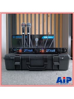 ความถี่ใหม่ กสทช PROEUROTECH PRO-999 ไมค์ลอยมือถือคู่UHF ไมค์ลอยคู่ ไมค์คาราโอเกะ PRO999 PRO 999 แถมอุปกรณ์ย้ายเสา กระเป๋าเก็บไมค์ เอไอ-ไพศาล