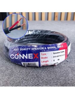 ขด5เมตร CONNEX EVO-225 2x2.5mm สายลำโพง กลมดำ ขนาด2.5mm. สายลำโพงกลางแจ้ง EVO225 EVO 225 ทองแดงแท้ เอไอ-ไพศาล