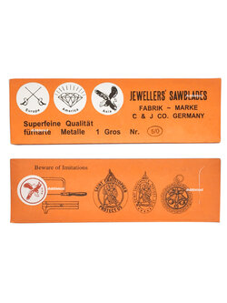 ใบเลื่อย เบอร์ 5/0 ใบเลื่อยฉลุตรานก ใบเลื่อยทอง อย่างดี 1กุรุส/12โหล/144ใบ/ชิ้น Jewellers sawblades made in germany