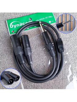 ยาว1เมตร DYNACOM J304 สายPHONE MONOออกXLRผู้x2 1เมตร สายY สายสัญญาณ XLRตัวผู้x2 ออก P.MIC MONO 6.35mm. เอไอ-ไพศาล