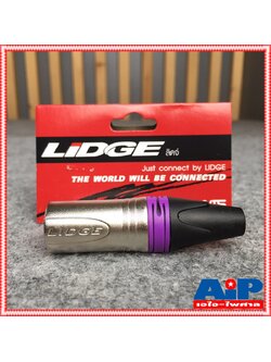 P.CANNON LIDGE YM-002C สีม่วง แจ๊ค แคนนอน XLR ตัวผู้ 3 ขา ท้ายยาง สำหรับเข้าสาย YM002C YM 002C เอไอ-ไพศาล