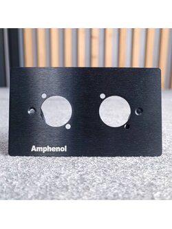 AMPHENOL XLR PANEL สีดำ2รู AMW-XLR-002PB แผ่นเพลท แผ่นสแตนเลสXLR 2รู งานติดตั้ง เครื่องเสียง ไมค์ สัญญาณ เสียง เอไอ-ไพศาล
