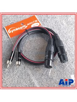 0.5เมตร DYNACOM สายP.RCA-XLR เมีย ข้างละ2หัว J2049-6 สายดำ สายปลั๊กRCA2หัวออกแคนนอนเมีย2หัว เอไอ-ไพศาล
