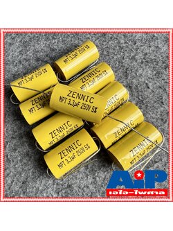 10ตัว ZENNIC C3.3/250V MPT สีเหลือง Cเสียงแหลม คาปาซิเตอร์ คอนเดนเซอร์ ซีเสียงแหลม ซ๊3.3/250โวลต์ ซีตัดเสียงแหลม เอไอ-ไพศาล
