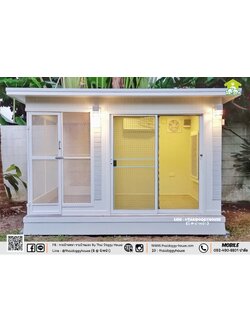 บ้านหมา บ้านแมว " 𝐌𝐎𝐃𝐄𝐑𝐍 𝐒𝐓𝐘𝐋𝐄" รองรับการติดแอร์ โทนสีเรียบง่าย แบ่งโซน 𝒐𝒖𝒕𝒅𝒐𝒐𝒓 ด้านข้างตัวบ้านเพิ่มเ