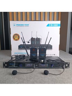 PROEUROTECH CB-580 ไมค์ลอย **คาดคู่** CB 580 CB580 ไมค์ลอยแบบคาดหูคู่ ไมค์โครโฟนไร้สาย เอไอ-ไพศาล