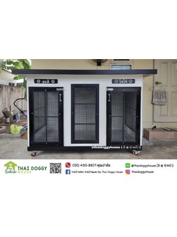 บ้านหมา บ้านแมว บ้านน็อคดาวน์ บ้านสัตว์เลี้ยง แบบพัดลมมีตะแกรงเหล็ก มุ้งลวดทุกหลัง By Thai Doggy House