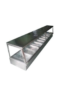 เคาน์เตอร์ อุ่น ข้าวแกง/อาหาร 5-10 ถาด ( ตั้งโต๊ะ )