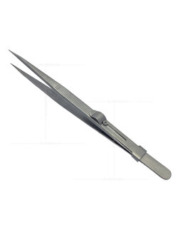 ปากคีบมีร่อง ปากคีบมีตัวล็อค ปากคีบมีร่องแบบมีตัวล็อค ขนาด 16.3 Cm. แหนบคีบพลอย ปากคีบมีตัวล็อค แบบมีร่อง