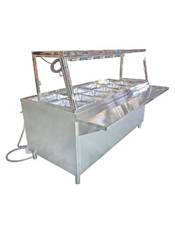 เคาน์เตอร์ อุ่น ข้าวแกง/อาหาร 10 ถาด (มีพาไล)