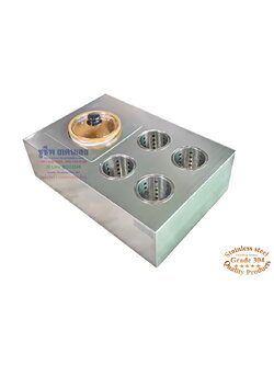 กล่องใส่ช้อน 4 ช่อง พร้อมหม้อลวกช้อน แบบ D