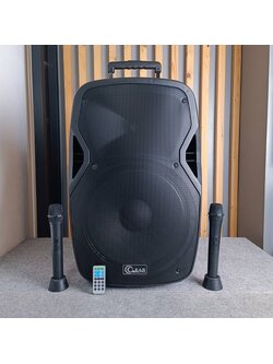 CLEARSOUND GP-15a ลำโพงล้อลาก 15นิ้ว พร้อมไมค์ลอยคู่ ย่าน VHF ลำโพงเอนกประสงค์ ตู้ลำโพงเคลื่อนที่ GoPORT GP 15a GP15a เอไอ-ไพศาล