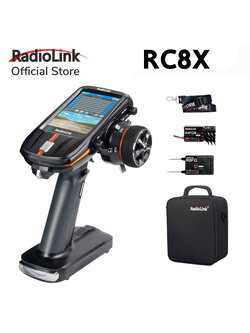วิทยุ RC8X จอทรัชสกรีน 2.4G 8ช่อง + รีซีฟ R6FG + รีซีฟ R4FG + กระเป๋า + สายคล้องคอ วิทยุรถ วิทยุเรือ RadioLink
