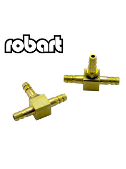 Robart : 3ทางทองเหลือง 225 Brass Airline Tee's (2ชิ้น) รู 1/8" OD X 1/16"