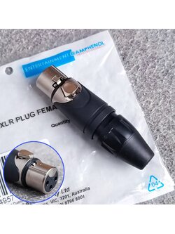 CANNON XLR ตัวเมีย AXX3F AMPHENOL ของแท้ AXX-3Fแคนนอนตัวเมีย สำหรับเข้าหัว สายสัญญาณ AXX 3 F เอไอ-ไพศาล