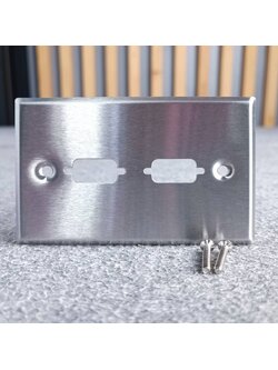 แผ่นสแตนเลส VGA 2รู SWP-2V-0-NA แผ่นเพลทVGA 2รู แผ่นเพลทเจาะรู แผ่นเพลทสแตนเลส งานติดตั้ง เครื่องเสียง สัญญาณเสียง คอมพิวเตอร์ เอไอ-ไพศาล