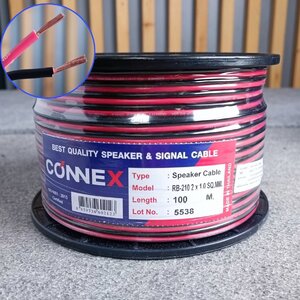 ล้อ100เมตร CONNEX RB-210 2X1.0 SQ.MM.สายลำโพงดำแดง 100M RB 210 RB210 สายลำโพง ดำ-แดง สายลำโพง2x1 ทองแดงชุบ เอไอ-ไพศาล