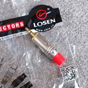 1อัน ลดล้างสต็อค สภาพตามในรูป LOSEN LS0159 ปลั๊ก TR-ST ชุปทอง แจ็คสเตอริโอ3.5mm P.TR-STตัวผู้ LS-0159 เอไอ-ไพศาล