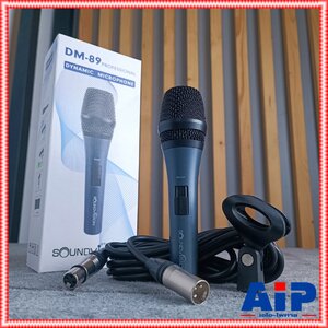 SOUNDVISION DM-89X ไมค์ *สายXLRหัวท้าย* ไมโครโฟนไดนามิก มีกระเป๋าพร้อมสายและคอสวมไมค์ ไมค์ร้อง ไมค์พูด ด้ามโลหะ เรนจ์กว้างความคมชัดสูง ซาวด์วิชั่น DM 89 DM89 เอไอ-ไพศาล