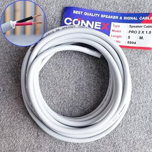 ขด5เมตร CONNEXสายลำโพง PRO2x1.0 สีเทา ทองแดงแท้ขนาด1mm สายลำโพงกลางแจ้ง สายลำโพง2คอร์ เอไอ-ไพศาล