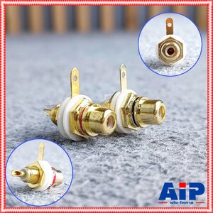 1คู่ ดำ+แดง แจ็ค RCAติดแท่น ทองใหญ่คาดดำ + คาดแดง 912R101 แจ็คอาร์ซีเอตัวเมีย J.RCAติดแท่น เอไอ-ไพศาล
