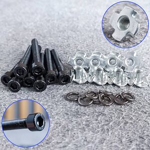 ถุง8ชุด น๊อตหัวหกเหลี่ยม 50mm พร้อม T-NUT M6 น็อตยึดลำโพง สกรู น็อตยึดร่อง น็อตสำหรับตู้ลำโพง เอไอ-ไพศาล