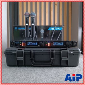 ความถี่ใหม่ กสทช PROEUROTECH PRO-999 ไมค์ลอยมือถือคู่UHF ไมค์ลอยคู่ ไมค์คาราโอเกะ PRO999 PRO 999 แถมอุปกรณ์ย้ายเสา กระเป๋าเก็บไมค์ เอไอ-ไพศาล