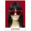แว่นตาพิกเซล สีแดง เลนส์ดำ Fancy Cosplay Glasses