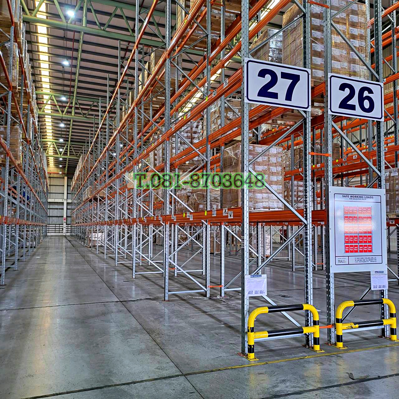 Selective rack เข้ามาใหม่ ขนาด 105x360x920cm รับน้ำหนักได้ชั้นละ 1800kg