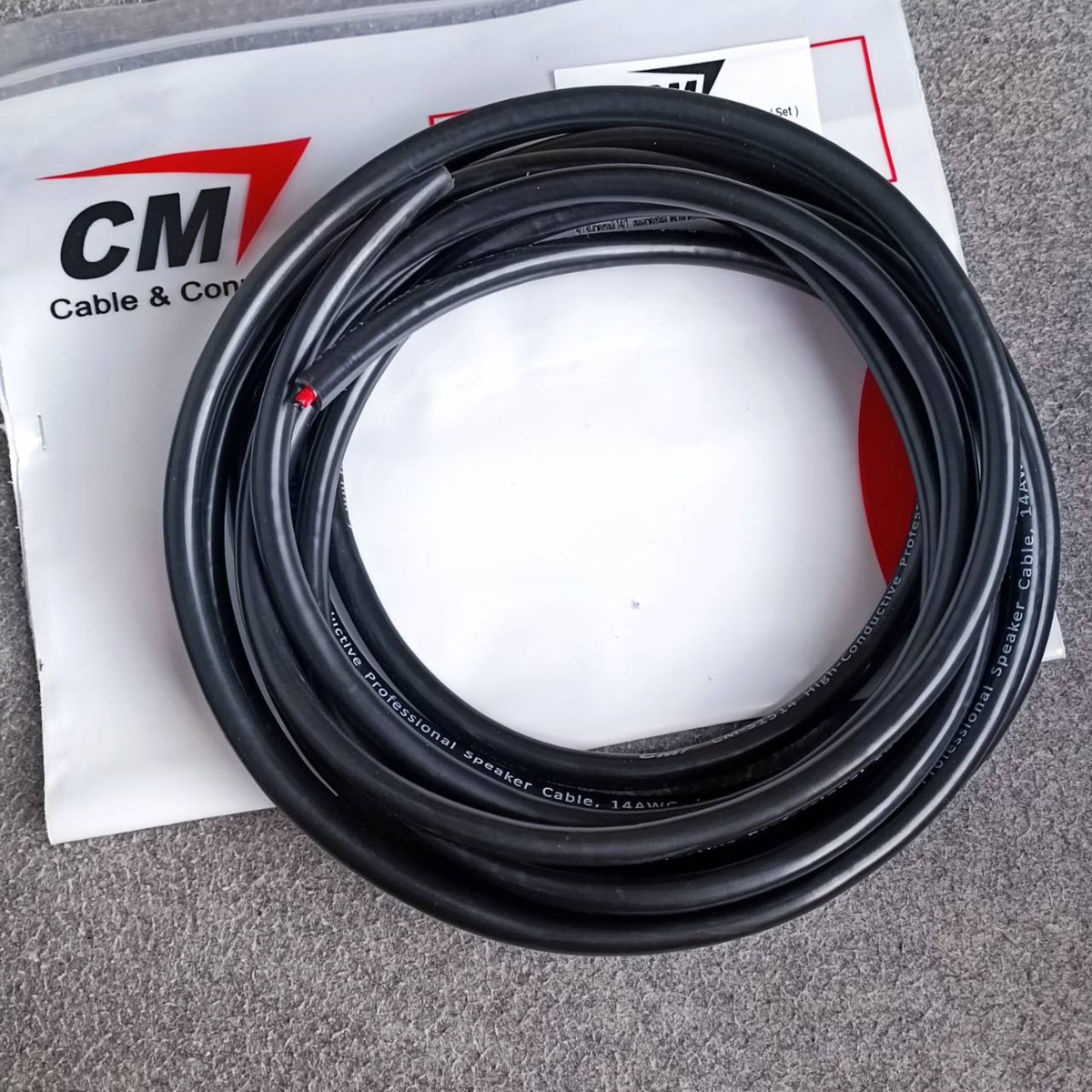 ขด5เมตร CM S1514 สายลำโพง 2x2.5mm ทองแดงแท้ สายสีดำ สายลำโพงPA S-1514 ขนาด2.5mm. สายลำโพง2คอร์ เอไอ-ไพศาล