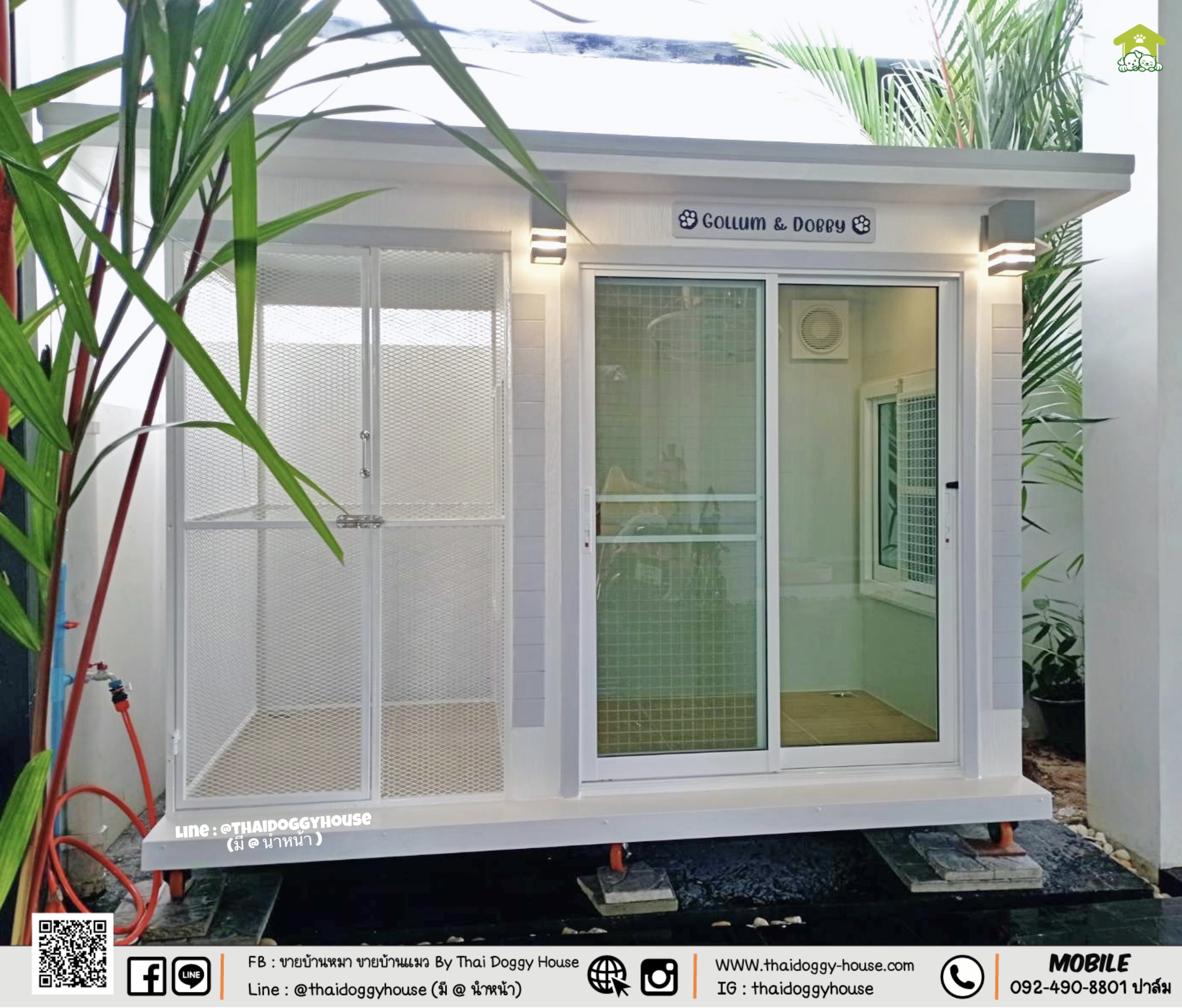 บ้านหมา บ้านแมวติดแอร์ " 𝐌𝐎𝐃𝐄𝐑𝐍 𝐒𝐓𝐘𝐋𝐄" ฟังก์ชั่นครบ หลังใหญ่ แบ่งออกเป็น 2 โซน ระบายอากาศได้ดี