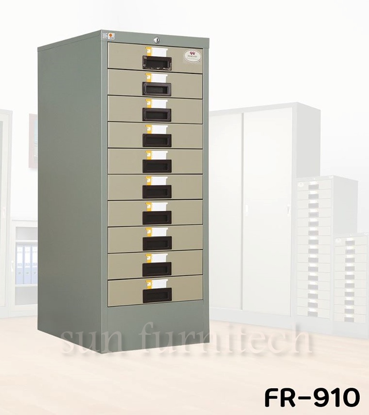 ตู้เก็บแบบฟอร์ม 10 ลิ้นชัก, ตู้เก็บฟอร์มเอกสาร, ตู้ลิ้นชักเอกสาร Taiyo รุ่น FR-910