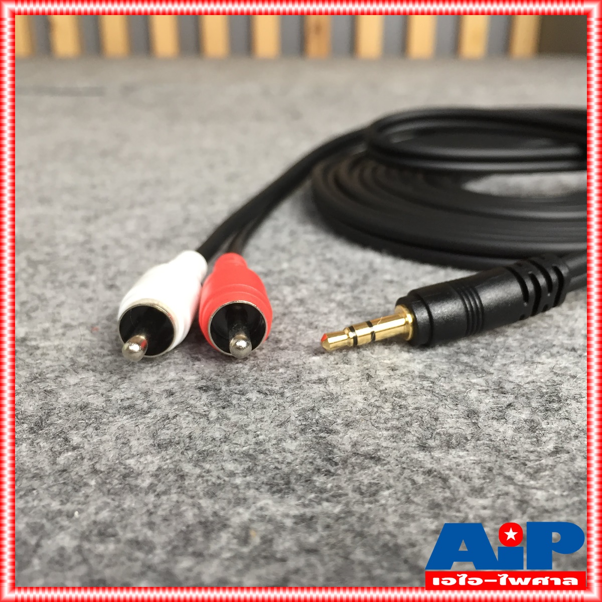 5เมตร สายสัญญาณสเตริโอ TRST 3.5 to RCA 2 หัว DYNACOM J015-7 สาย P.TR-ST - P. RCA x2 สาย TR-ST ออก RCA x2 5M