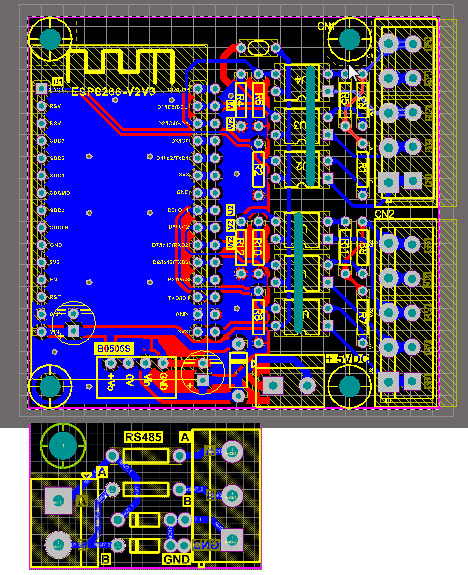 PCB-ESP8266(10PCS)+PCB-RS485(120pcs)