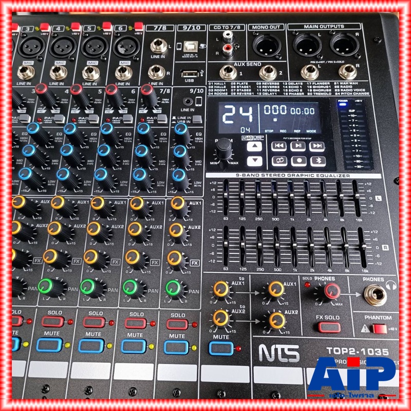 NTS TOP2-1035 POWERMIXER เอฟเฟคแท้ เพาเวอร์มิกเซอร์ มิกซ์NTS เครื่องเสียง เครื่องผสมสัญญาณเสียง เครื่องปรับแต่งเสียง MIX TOP2 1035 TOP21035 เอไอ-ไพศาล