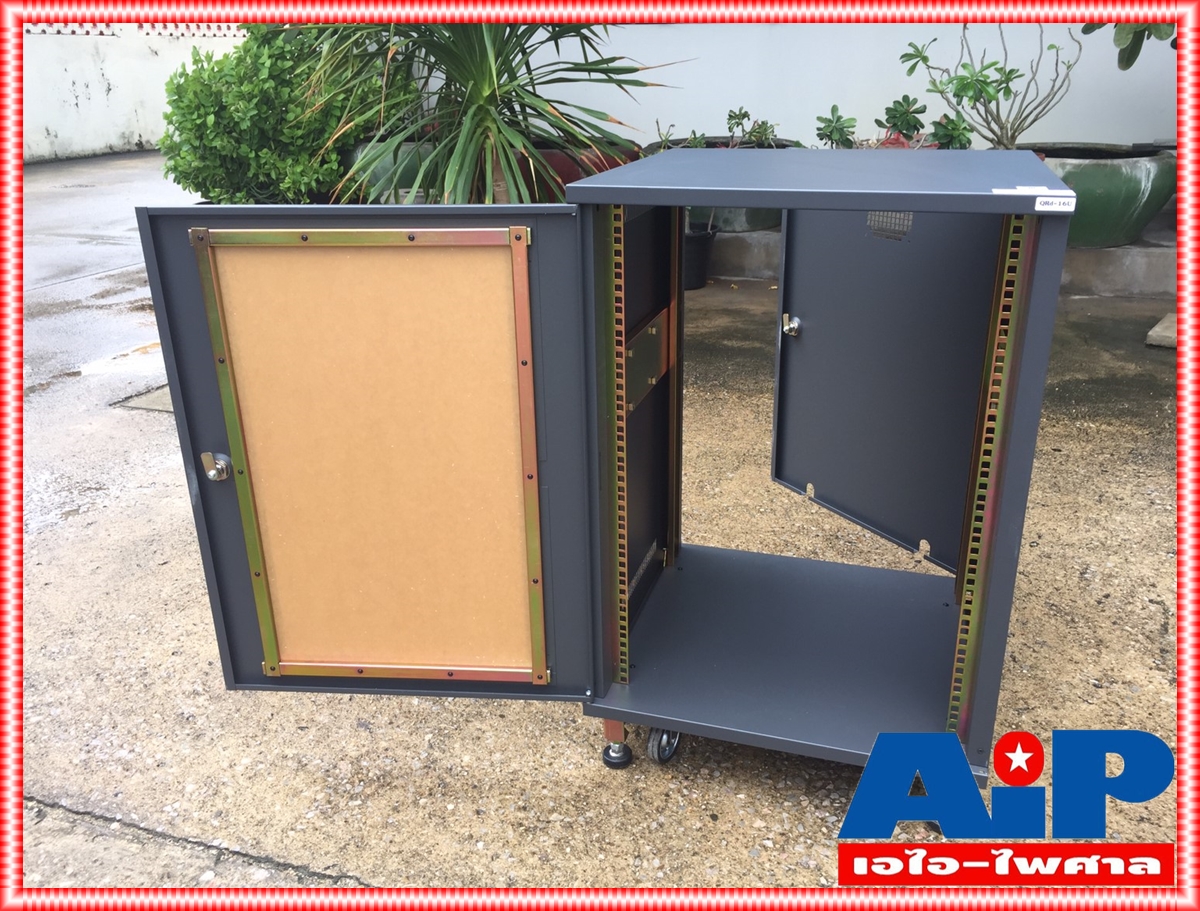 RACK NPE QRD-16U (35kg) ตู้เก็บเครื่องเสียงทำจากเหล็ก16U 2ฝาหน้าใส-หลังทึบ มีล้อเลื่อน QRD16U QRD 16U เอไอ-ไพศาล