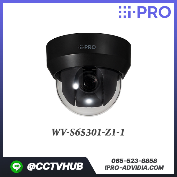 กล้อง PTZ i-PRO รุ่น WV-S65301-Z1-1 2MP(1080p) Outdoor PTZ Network Camera with 10x Optical Zoom Lens ,AI Engine (Black)