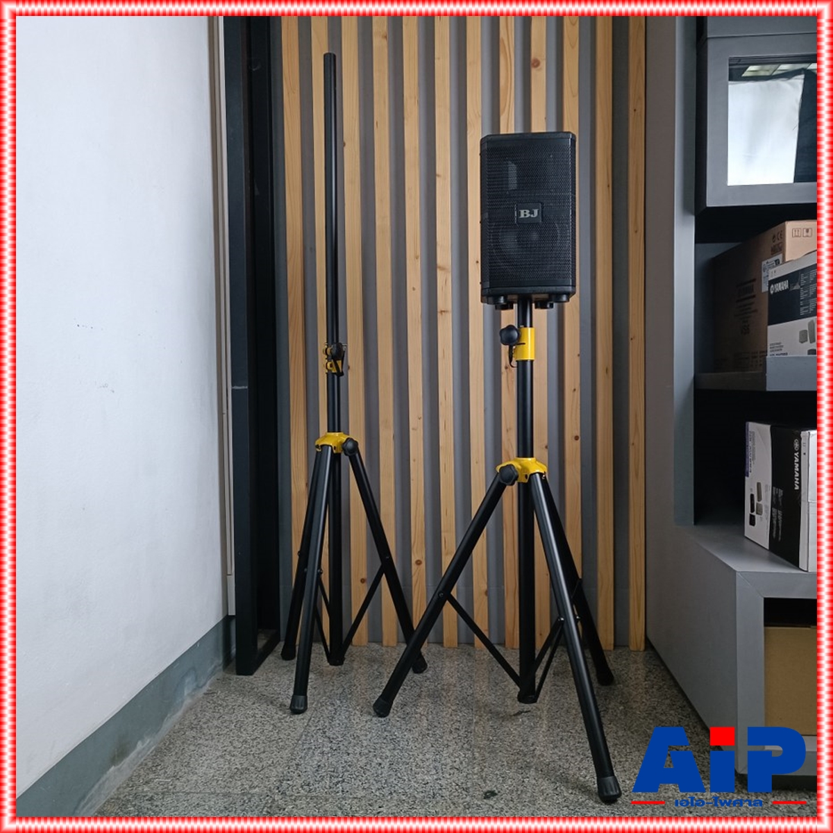2ต้น NTS S-16 ขาตั้งลำโพง ข้อต่อเหล็กสีเหลือง ขาตั้งตู้ลำโพง NTS S 16 เอ็นทีเอส S16 ขาตั้งตู้ลำโพงแบบฐาน 3 ขา เอไอ-ไพศาล