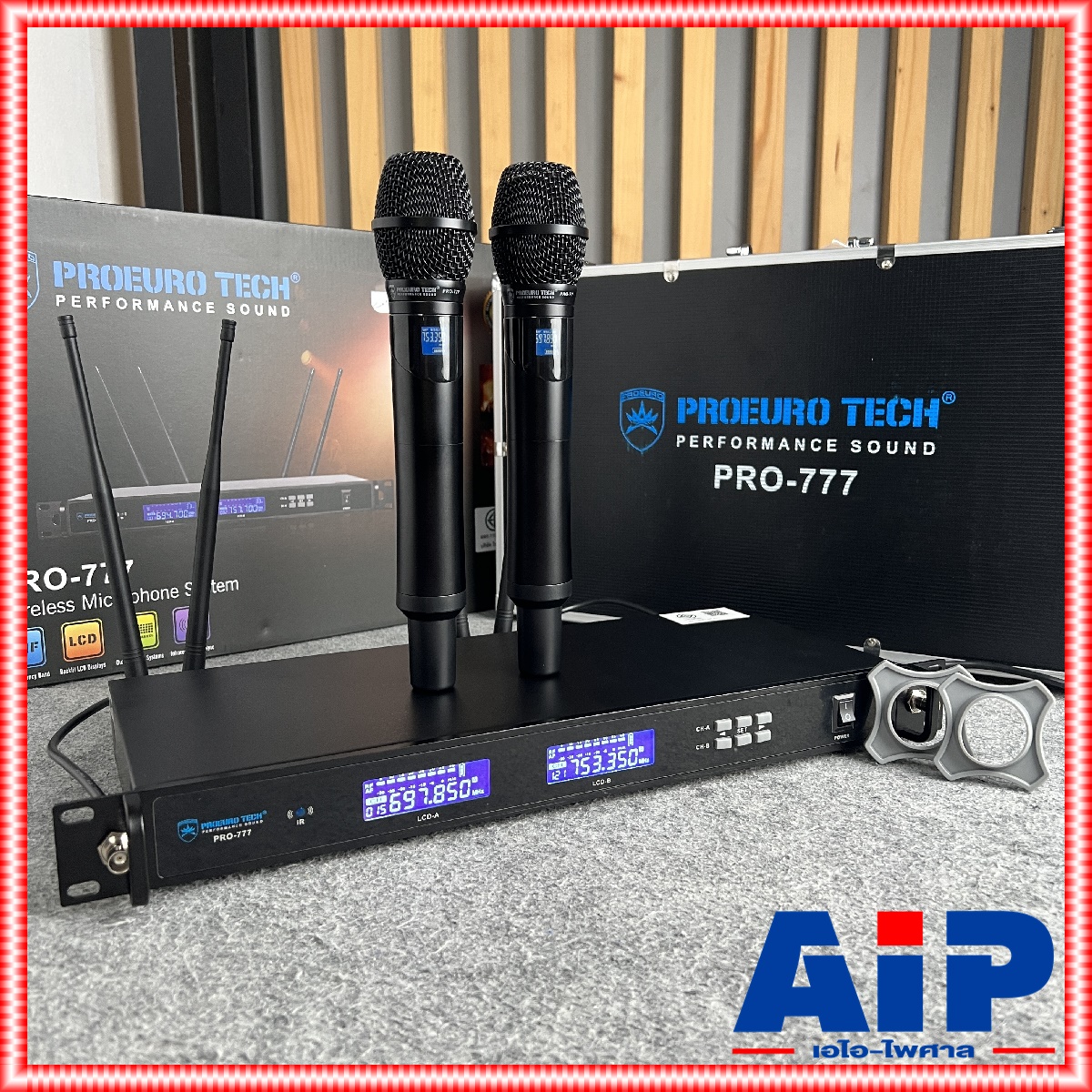 *รุ่นมีกระเป๋า* 4เสา PROEUROTECH PRO-777 ไมค์ลอยมือถือคู่UHF ไมค์ลอยปรับความถี่ มี2ช่วงความถี่ โปรยูโรเทค 4เสารับสัญญาณ PRO 777 PRO777 PRO EUROTECH เอไอ-ไพศาล