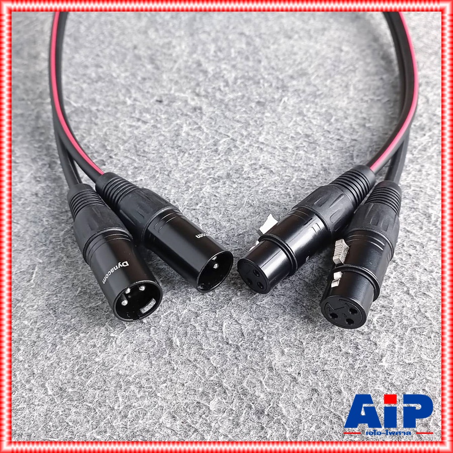 5เมตร DYNACOM สายP.CANNON-J.CANNONข้างละ2หัว J2049-6 สายดำ สายสัญญาณเสียง สายปลั๊กแคนนอนออกแจ็คแคนนอนข้างละ2หัว เอไอ-ไพศาล