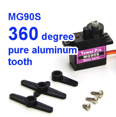 MG90S 360 degree pure aluminum tooth หมุนรอบซ้าย-ขวา 360 องศา (90 = STOP)